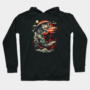 Fishing Japanese Art Fish Design Waves Hoodie